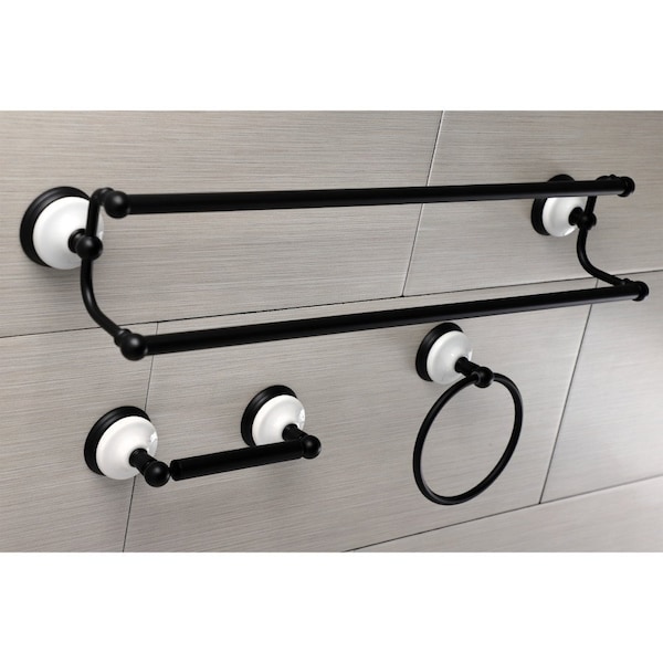 BAK111348MB Victorian 3-Piece Bathroom Accessory Set, Matte Black